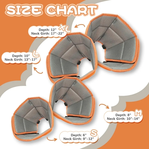 Kuoser Soft Dog Cone Collar After Surgery Adjustable Dog Recovery Size XL Orange - Picture 3 of 13